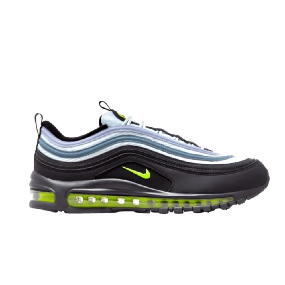 NWT New Nike Air Max97 in Pure platinum, Volt, Icon Flip, size 7.5